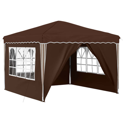 Pop-up Party Tent 288 x 288 x 245 cm Brown Oxford Fabric