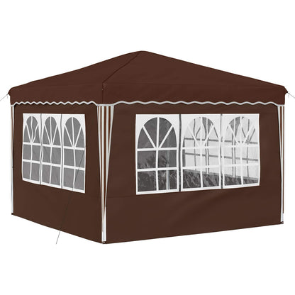 Pop-up Party Tent 288 x 288 x 245 cm Brown Oxford Fabric