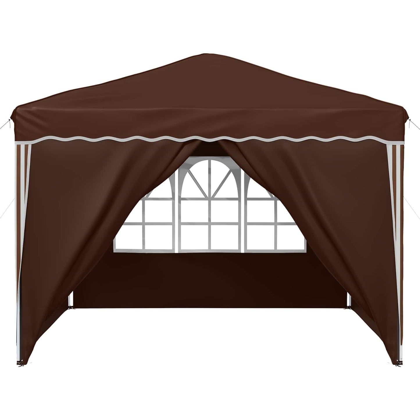 Pop-up Party Tent 288 x 288 x 245 cm Brown Oxford Fabric