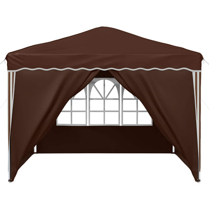 Pop-up Party Tent 288 x 288 x 245 cm Brown Oxford Fabric