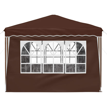 Pop-up Party Tent 288 x 288 x 245 cm Brown Oxford Fabric