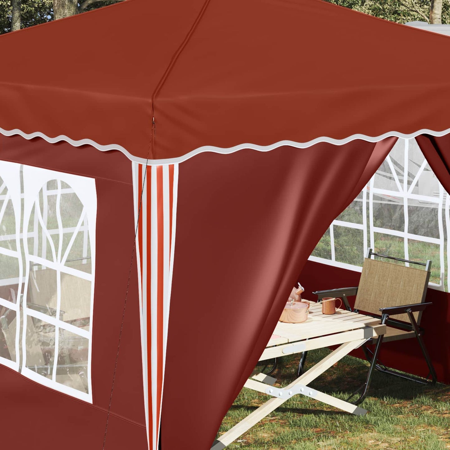 Pop-up Party Tent 288 x 288 x 245 cm Terracotta Oxford Fabric
