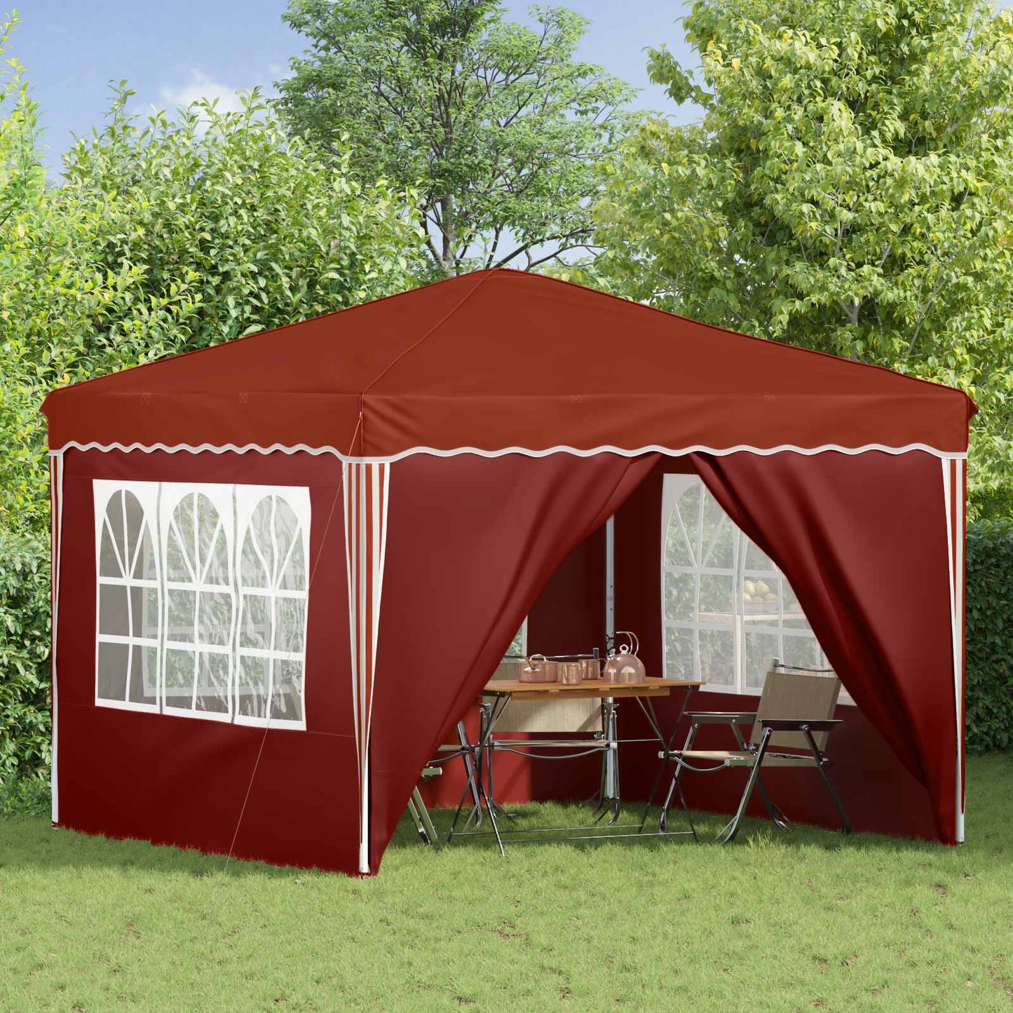Pop-up Party Tent 288 x 288 x 245 cm Terracotta Oxford Fabric