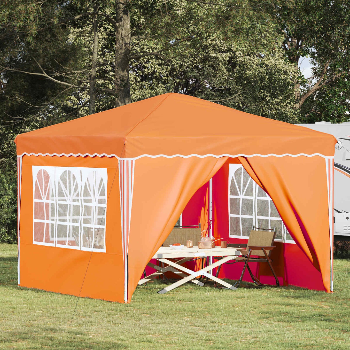 Pop-up Party Tent 288 x 288 x 245 cm Orange Oxford Fabric