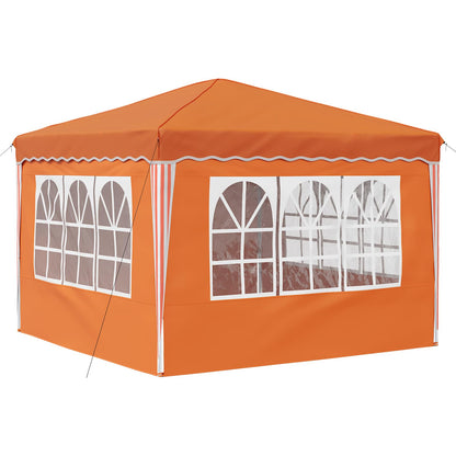Pop-up Party Tent 288 x 288 x 245 cm Orange Oxford Fabric