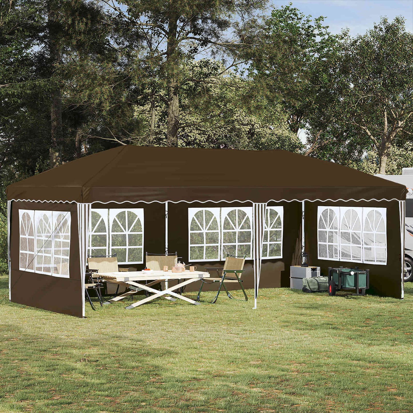Pop-up Party Tent 575 x 289 x 245 cm Taupe