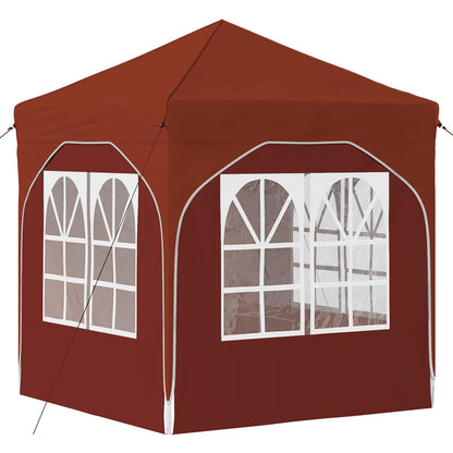 Pop-up Party Tent 192 x 192 x 245 cm Terracotta