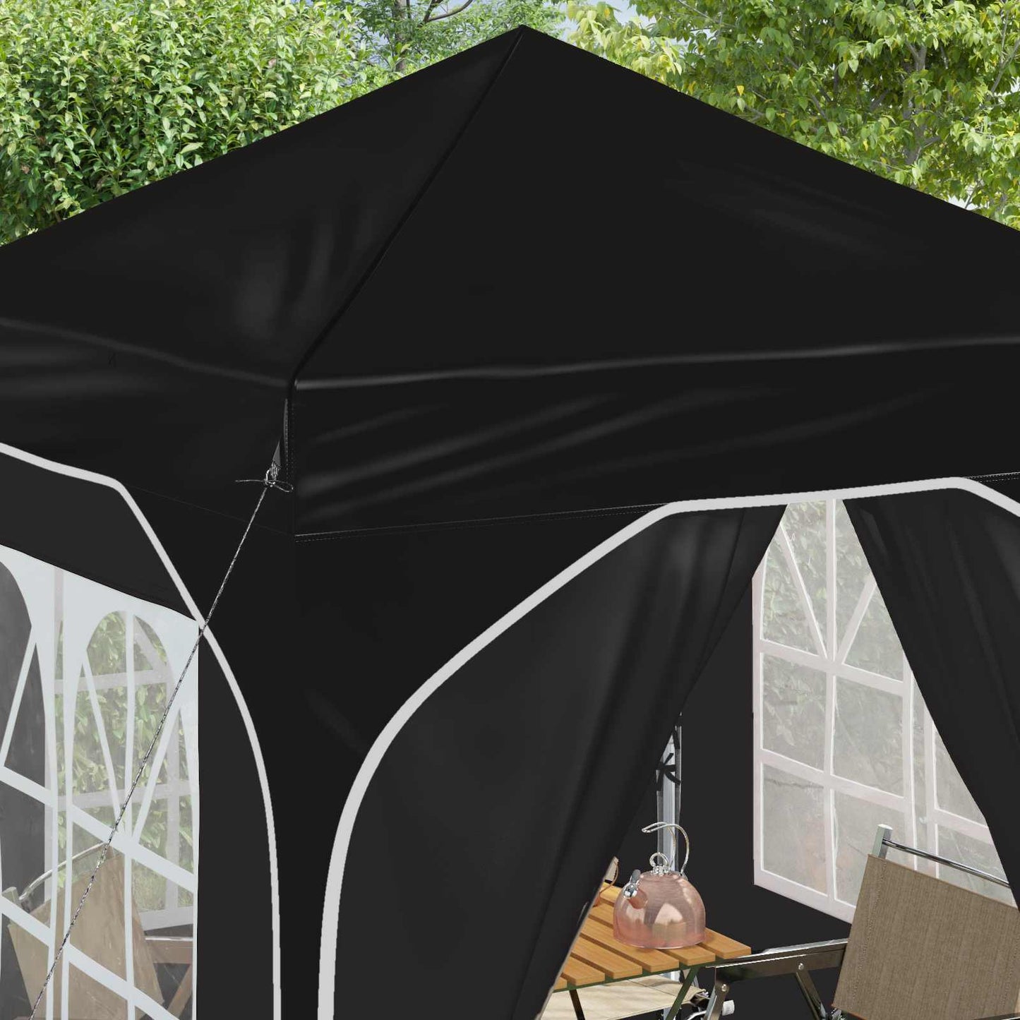 Pop-up Party Tent 192 x 192 x 245 cm Black