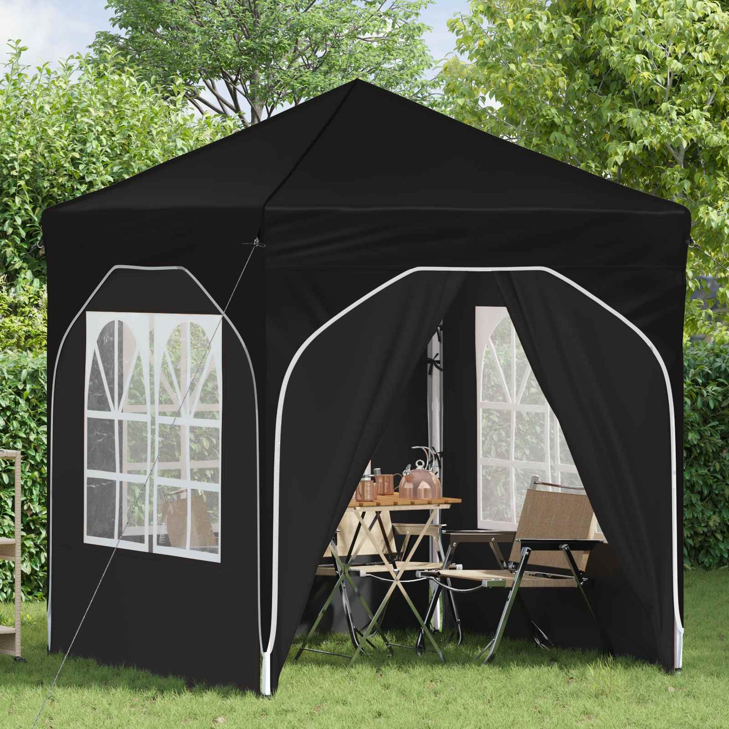 Pop-up Party Tent 192 x 192 x 245 cm Black