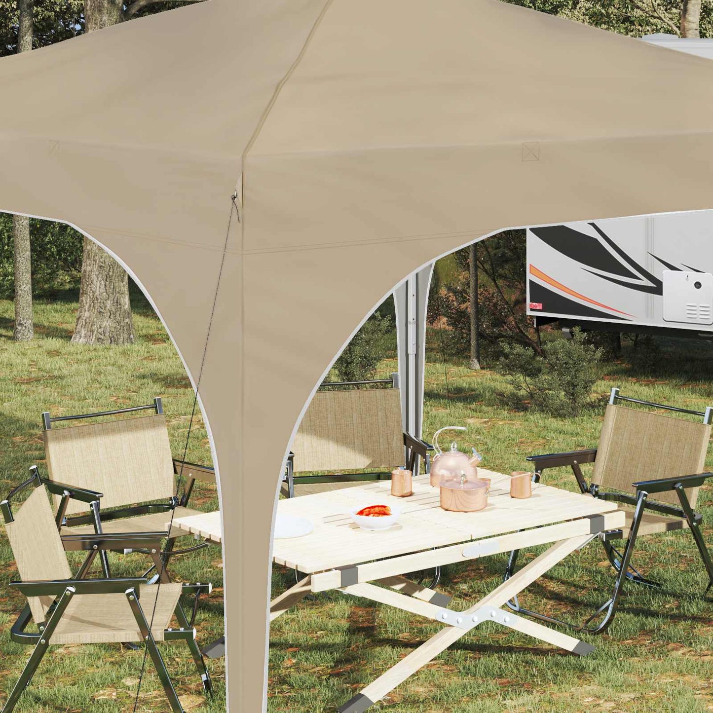 Pop-up Party Tent 290 x 290 x 245 cm Cream