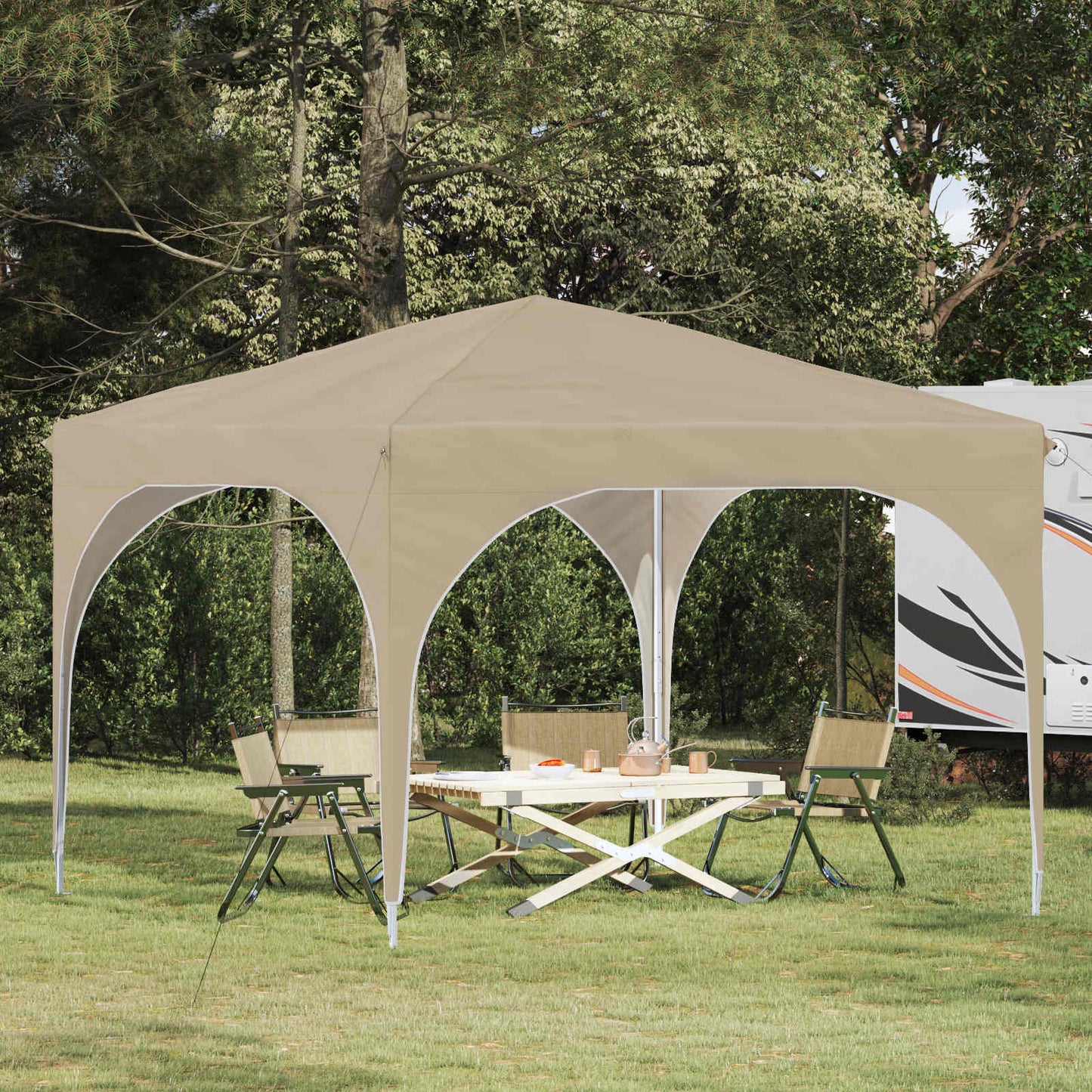 Pop-up Party Tent 290 x 290 x 245 cm Cream
