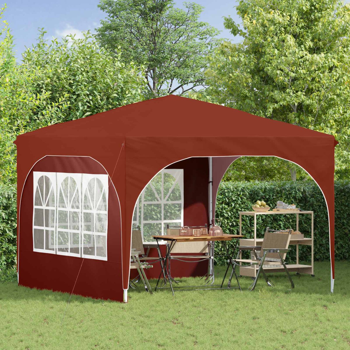 Pop-up Party Tent 290 x 290 x 245 cm Terracotta