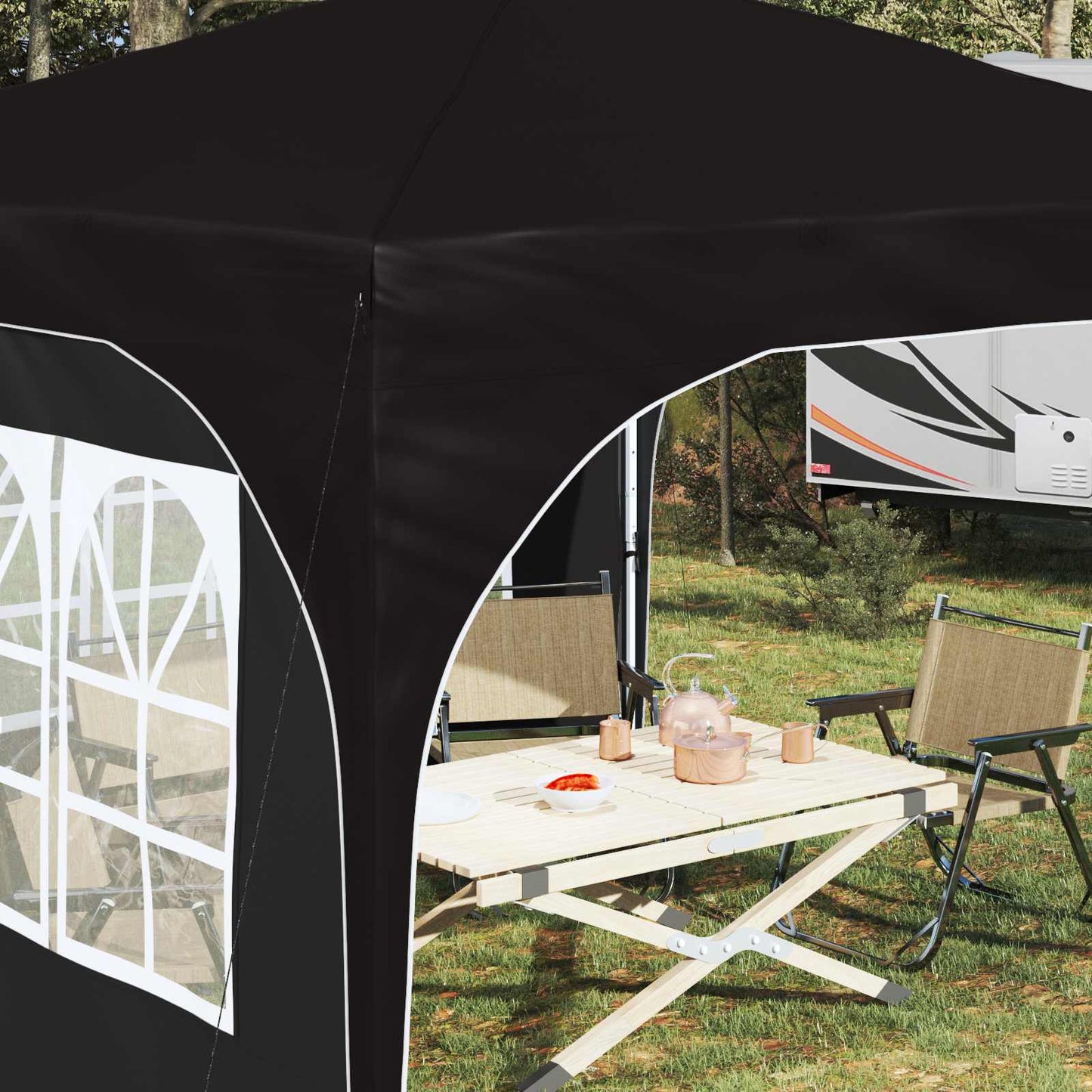 Pop-up Party Tent 290 x 290 x 245 cm Black