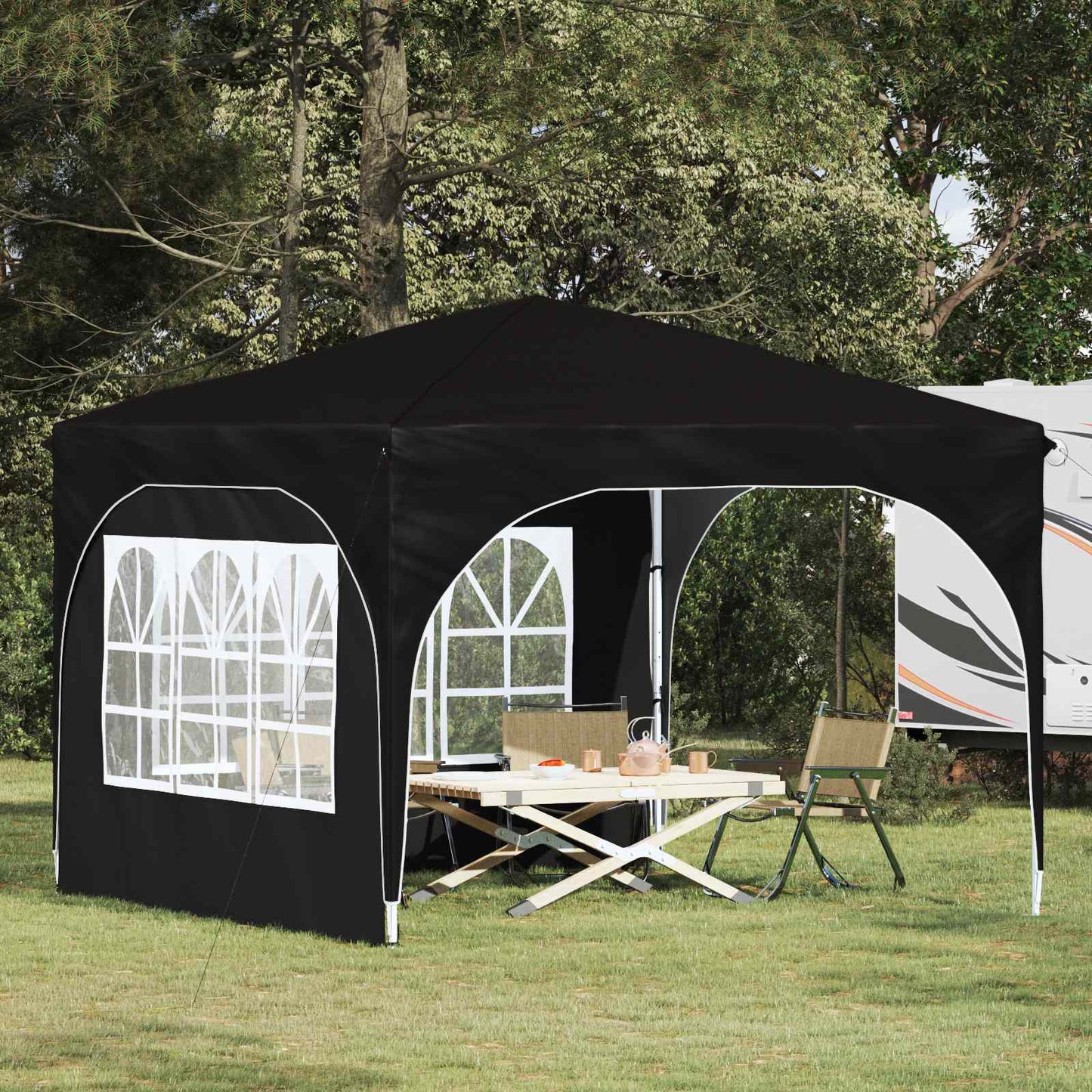 Pop-up Party Tent 290 x 290 x 245 cm Black