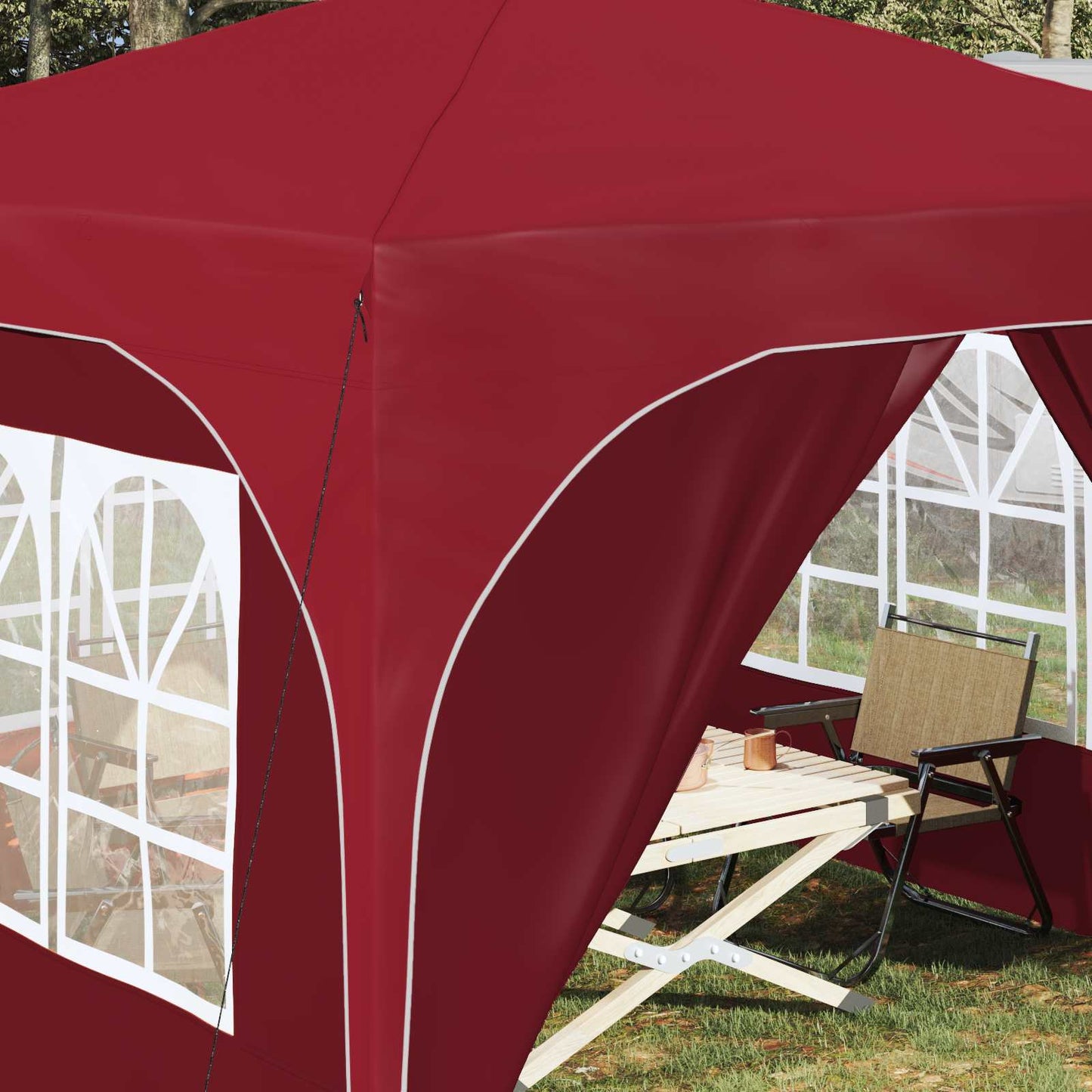 Pop-up Party Tent 290 x 290 x 245 cm Burgundy