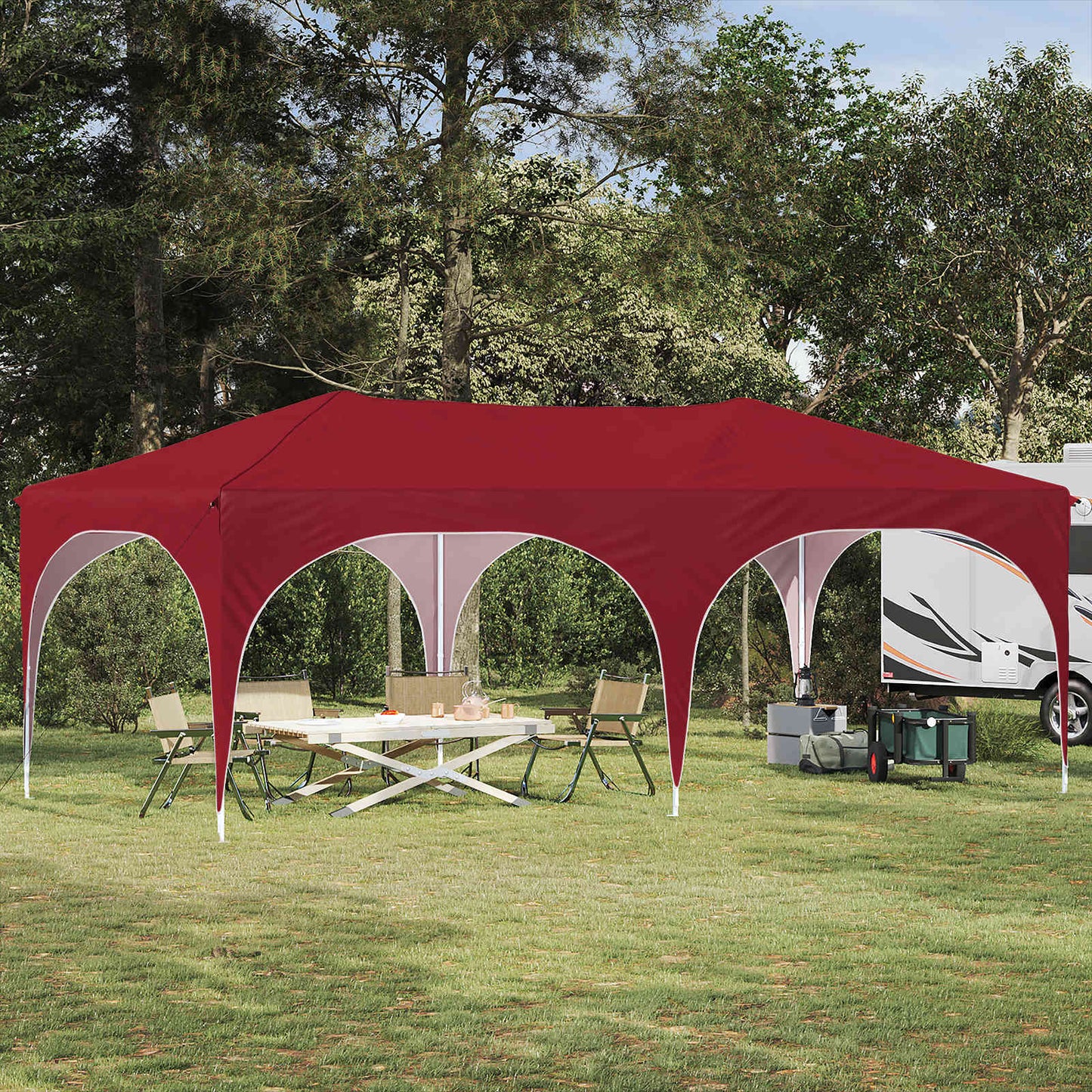 Pop-up Party Tent 575 x 288 x 245 cm Burgundy Oxford Fabric