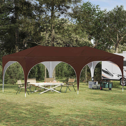 Pop-up Party Tent 575 x 288 x 245 cm Brown Oxford Fabric
