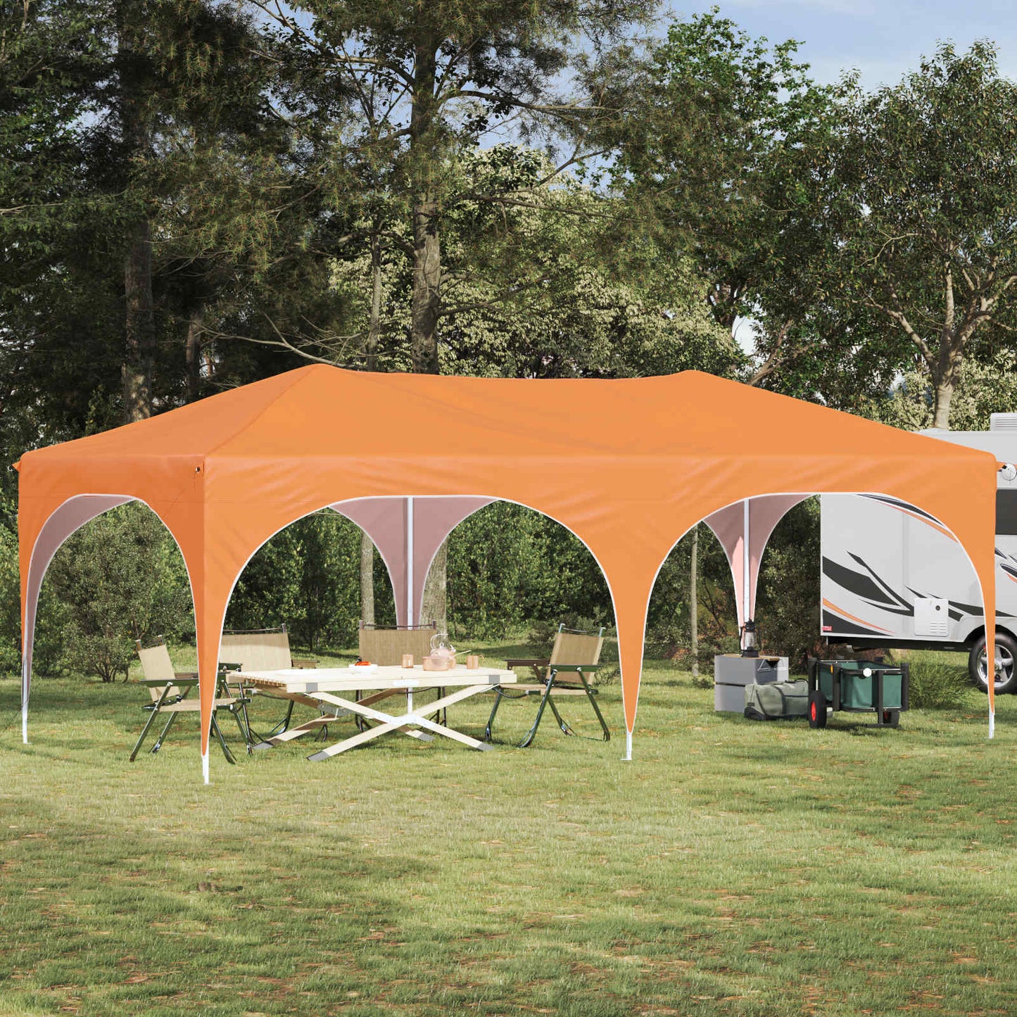 Pop-up Party Tent 575 x 288 x 245 cm Orange Oxford Fabric