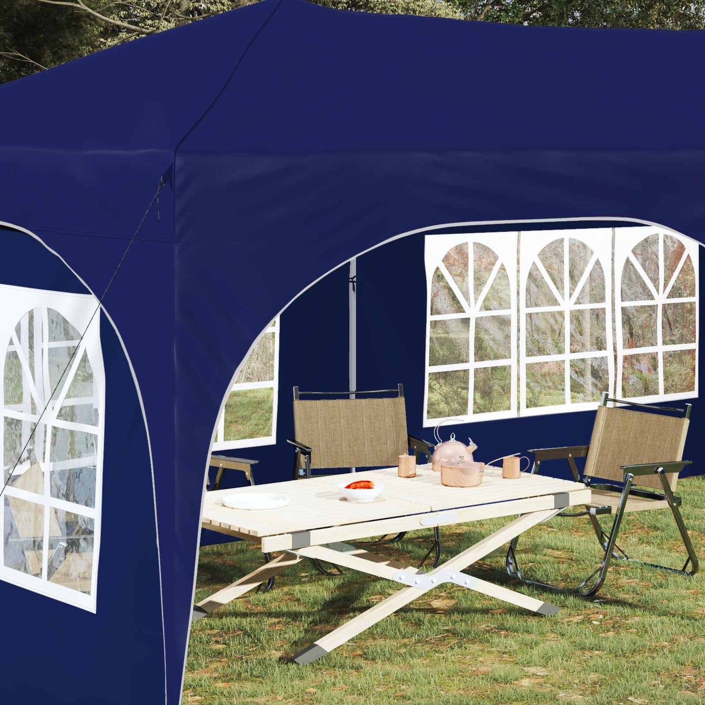 Pop-up Party Tent 575 x 288 x 245 cm Blue Oxford Fabric