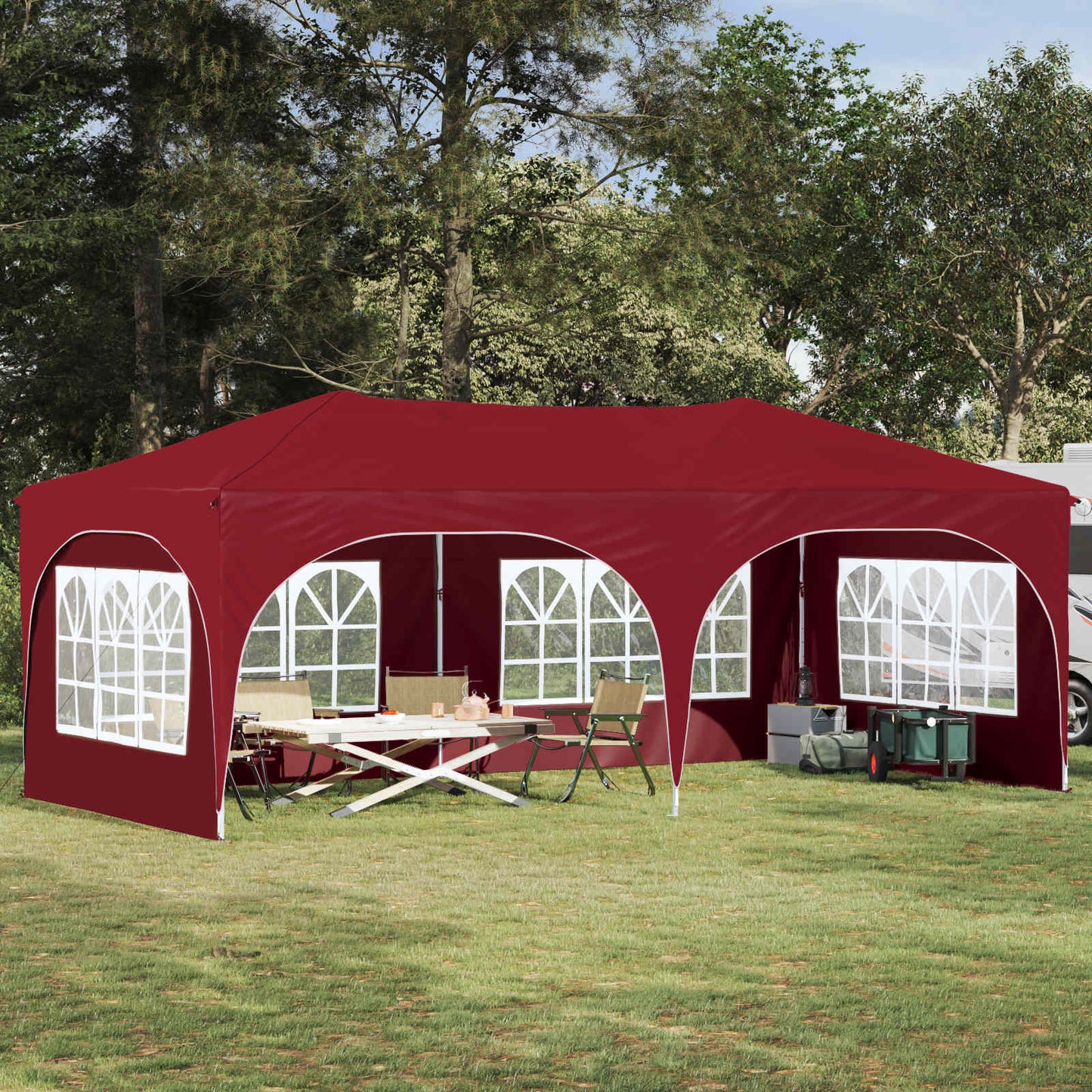 Pop-up Party Tent 575 x 288 x 245 cm Burgundy Oxford Fabric