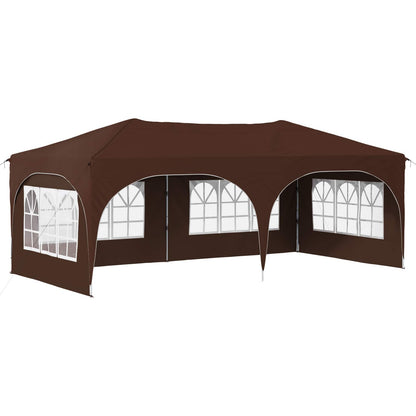 Pop-up Party Tent 575 x 288 x 245 cm Brown Oxford Fabric