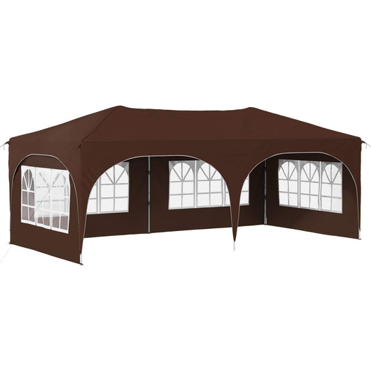 Pop-up Party Tent 575 x 288 x 245 cm Brown Oxford Fabric