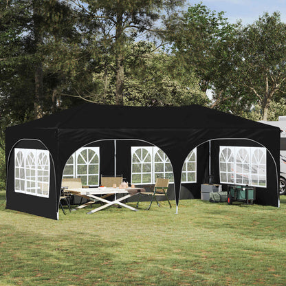 Pop-up Party Tent 575 x 288 x 245 cm Black Oxford Fabric