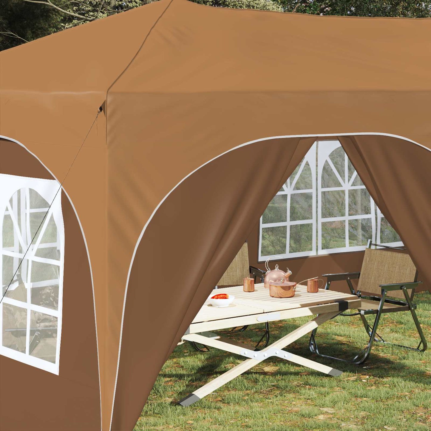 Pop-up Party Tent 575 x 288 x 245 cm Beige Oxford Fabric