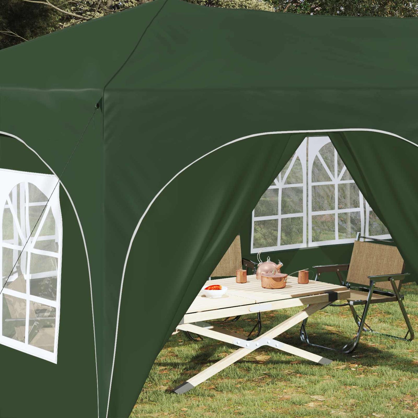 Pop-up Party Tent 575 x 288 x 245 cm Green Oxford Fabric
