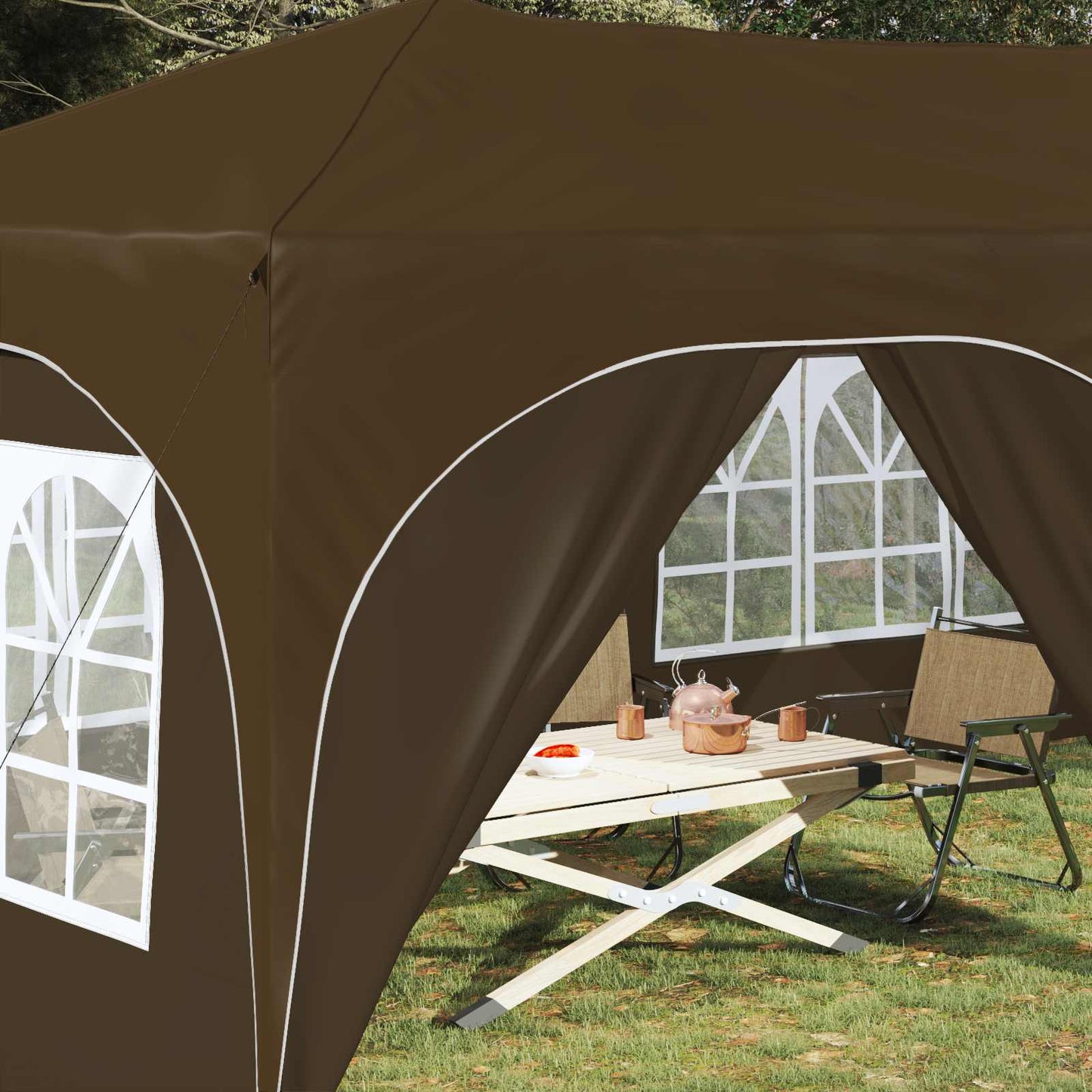 Pop-up Party Tent 575 x 288 x 245 cm Taupe Oxford Fabric