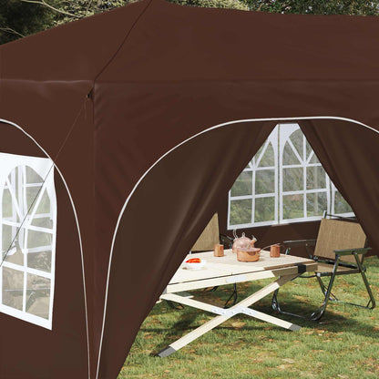 Pop-up Party Tent 575 x 288 x 245 cm Brown Oxford Fabric