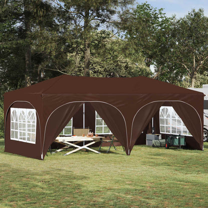 Pop-up Party Tent 575 x 288 x 245 cm Brown Oxford Fabric