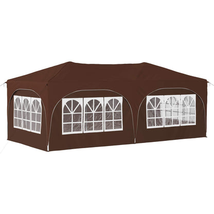 Pop-up Party Tent 575 x 288 x 245 cm Brown Oxford Fabric