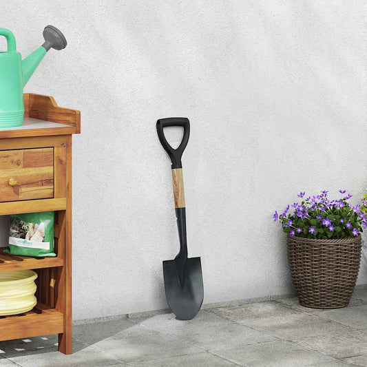 Shovel Black 68.5 cm Power Coated Steel and Solid Wood