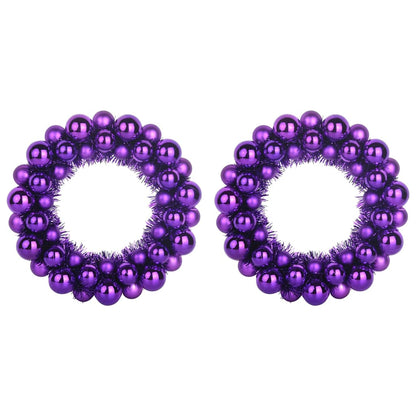 Christmas Ball Wreathes 2 pcs Lilac 33 x 33 x 7 cm Polystyrene