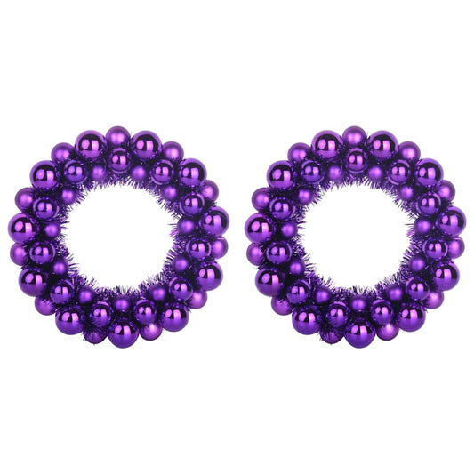 Christmas Ball Wreathes 2 pcs Lilac 33 x 33 x 7 cm Polystyrene