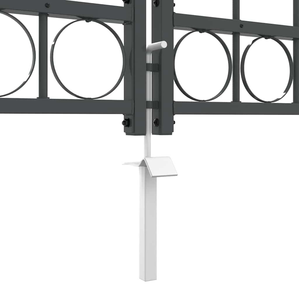 Garden Fence Gate with Arched Top Assen Grey 400 x 125 cm Steel