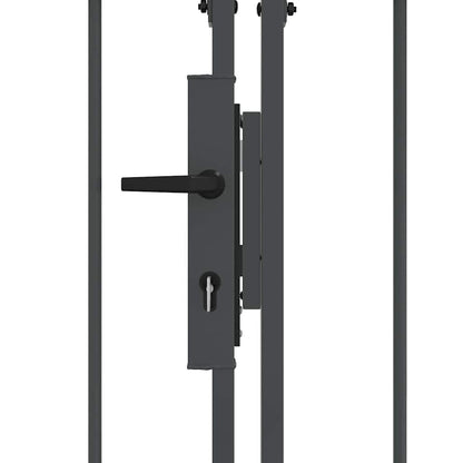 Garden Fence Gate with Arched Top Assen Grey 500 x 75 cm Steel