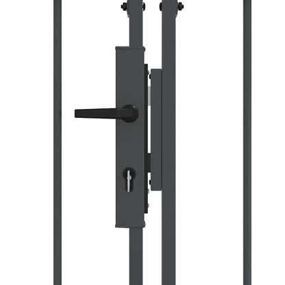 Garden Fence Gate with Arched Top Assen Grey 500 x 100 cm Steel