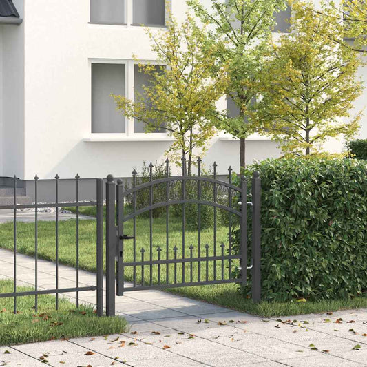 Fence Gate with Spear Top KAMPEN 103 x 75 cm Steel Lockable