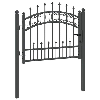 Fence Gate with Spear Top KAMPEN 103 x 75 cm Steel Grey