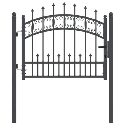 Fence Gate with Spear Top KAMPEN 103 x 75 cm Steel Grey