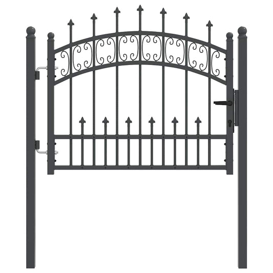 Fence Gate with Spear Top KAMPEN 103 x 75 cm Steel Lockable