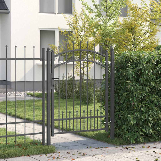 Fence Gate with Spear Top KAMPEN 103 x 175 cm Steel Lockable