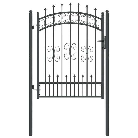 Fence Gate with Spear Top KAMPEN 103 x 175 cm Steel Lockable