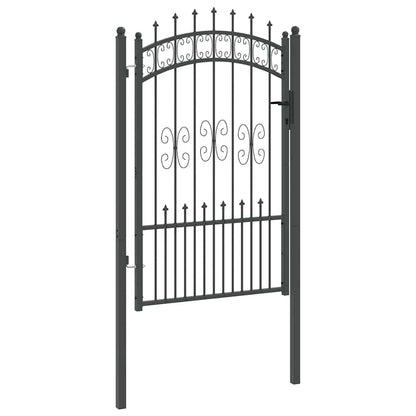 Fence Gate with Spear Top KAMPEN 103 x 200 cm Steel Grey