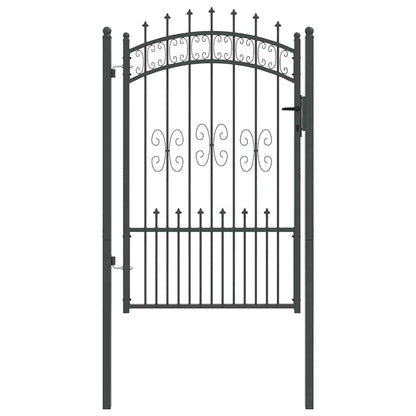 Fence Gate with Spear Top KAMPEN 103 x 200 cm Steel Grey
