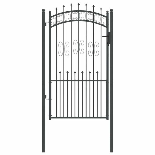 Fence Gate with Spear Top KAMPEN 103 x 175 cm Steel Lockable