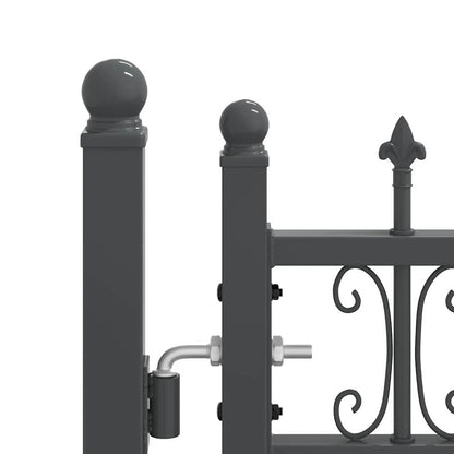 Fence Gate with Spear Top KAMPEN 305 x 75 cm Steel Grey