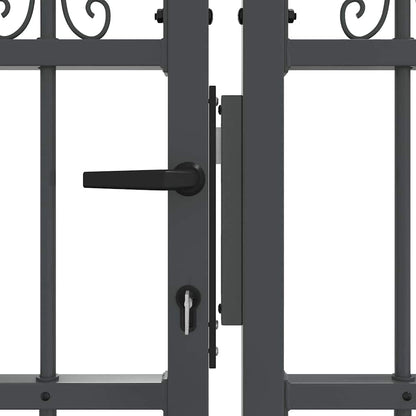 Fence Gate with Spear Top KAMPEN 305 x 75 cm Steel Grey
